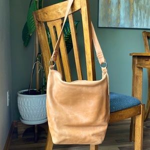 Able Tan Leather Shoulder Bag